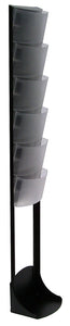 6 Pocket Options Literature Stand Black Clear #926BC