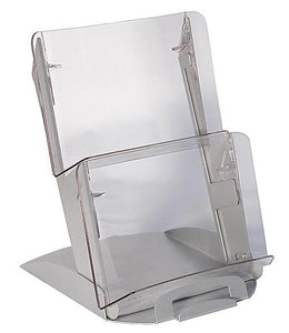 2 Tier BiVista™ Table Top Display, Silver with Clear Pockets #902SC